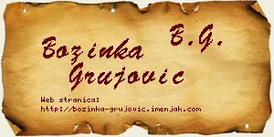 Božinka Grujović vizit kartica